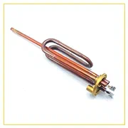 ТЭН бойлера 1500W, фланец MTS, длинные контакты, Г-образный, под анод М6, медь