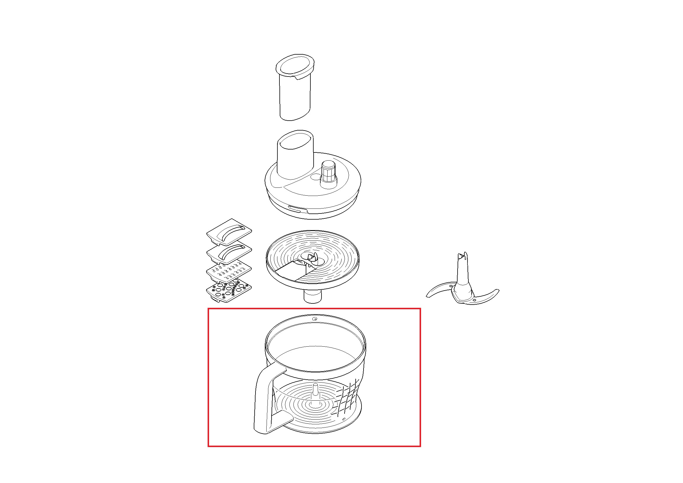 Чаша кухонного комбайна Bosch 00703353, 00748750