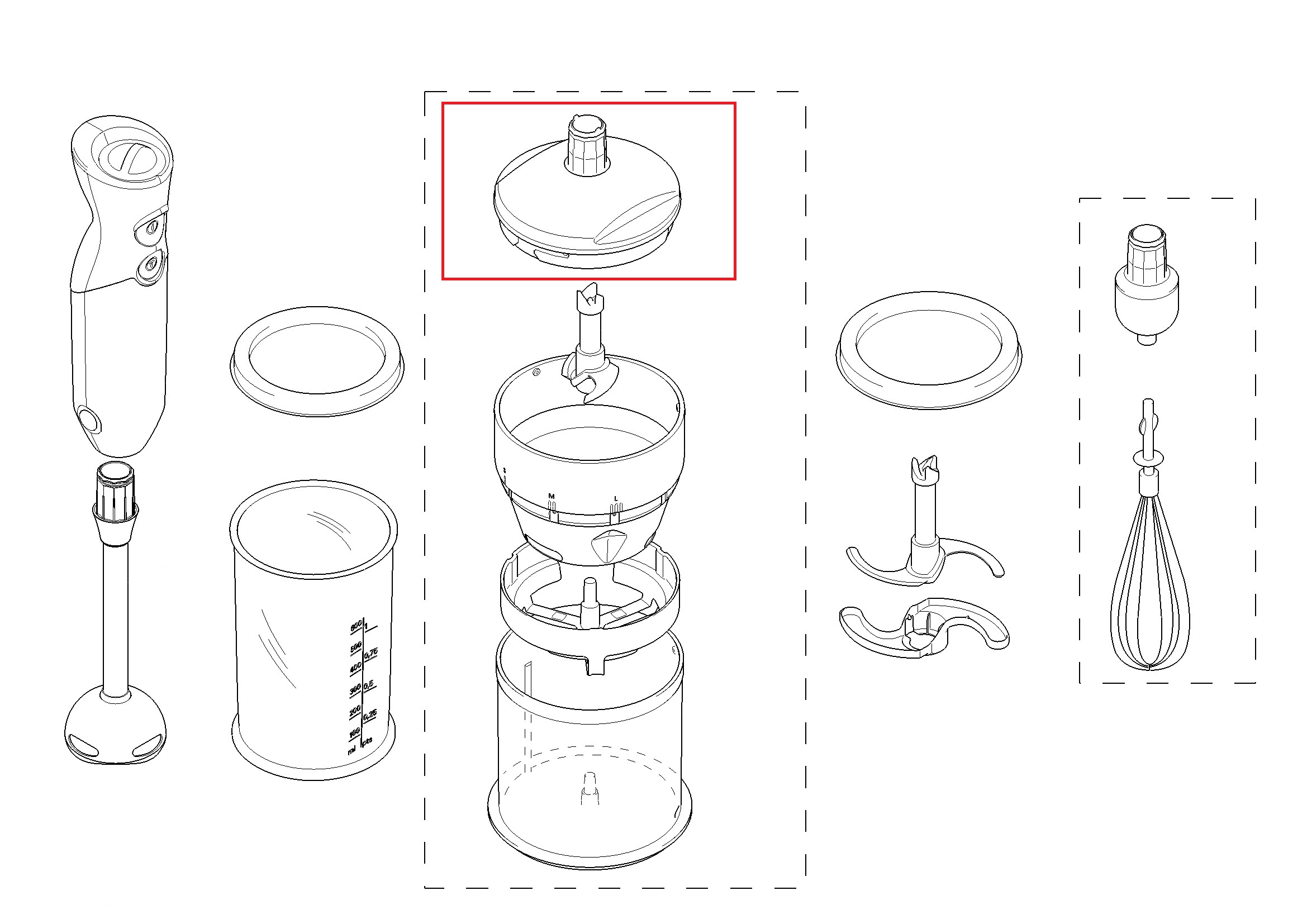 Крышка-редуктор для чаши-измельчителя блендера Bosch 12008260