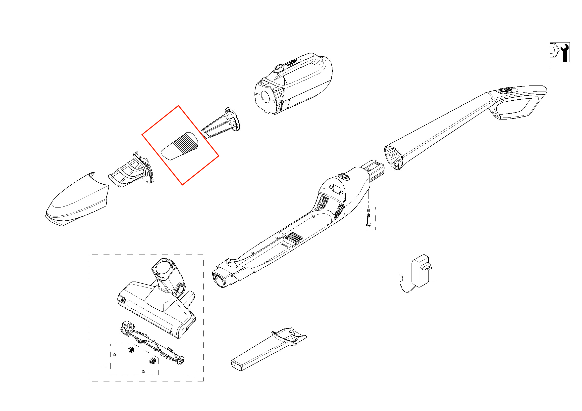 Воздушный фильтр пенистый, моющийся для беспроводного пылесоса Bosch 12019017
