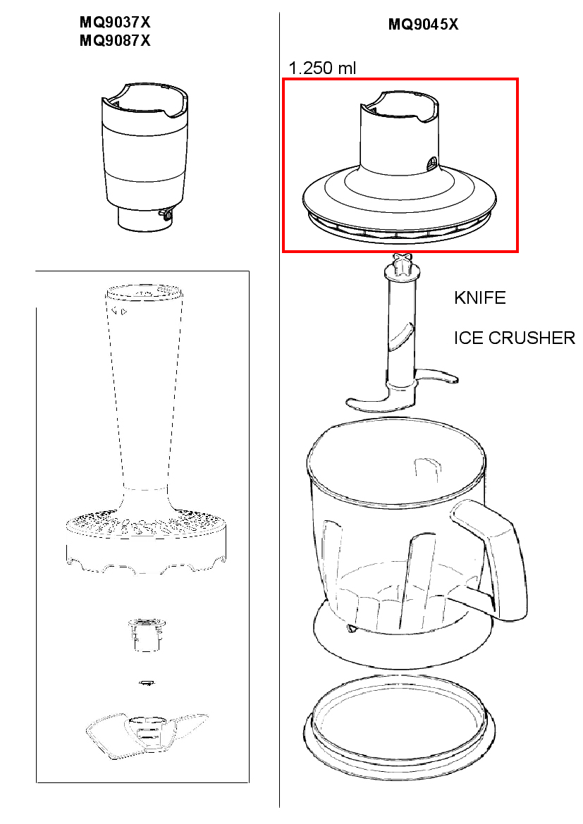 Крышка-редуктор для измельчителя для блендера Braun 7322115424
