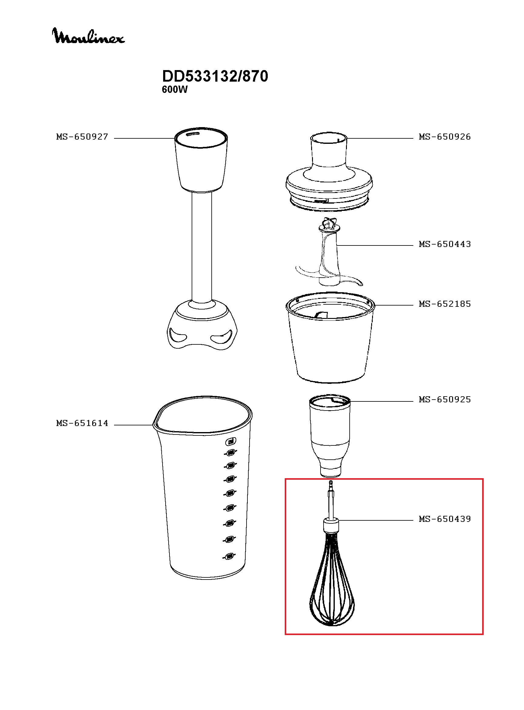 Венчик для блендера Moulinex MS-650439