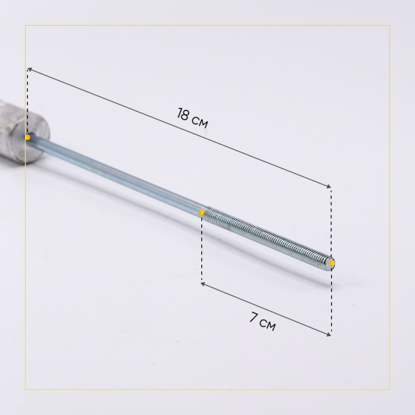 Анод магниевый для бойлера D-21.3 мм L-200 мм, шток M6x180, WTH307UN
