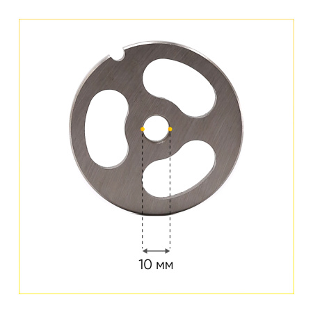 Решетка №8 для мясорубки Zelmer D-62 мм (3 отверстия)