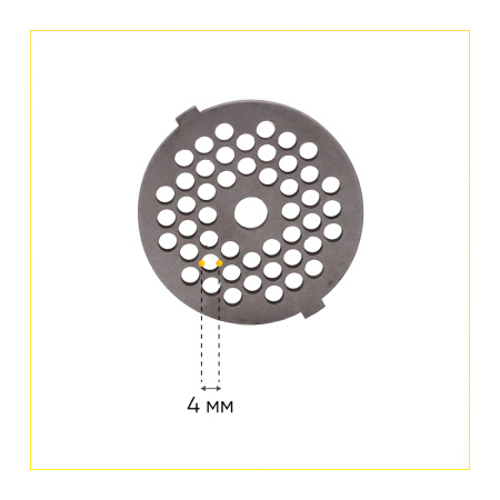 Решетка №2 основная для мясорубки Panasonic, Supra (D-54 паз. отв.4 мм, с ушками 5,6 мм)