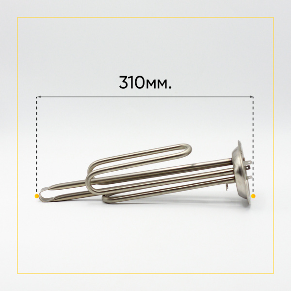 ТЭН для водонагревателя 2000W, фланец 92мм, под анод М6, нерж.