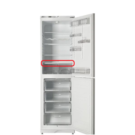 Полка-стекло для холодильника Атлант 371320307100, 52x34, нижняя с обрамлением