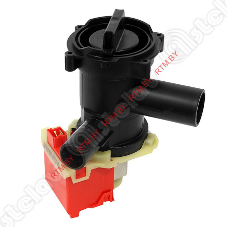 Насос сливной Copreci для стиральной машины, 4 защелки, клеммы вперед вместе, квадратный, красный, 00144192, с камерой насоса