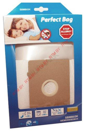 Комплект одноразовых пылесборников (мешков) для пылесоса Bosch, Siemens, тип К (4 шт. + фильтр)