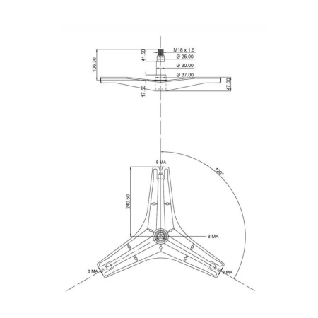 Крестовина барабана для стиральной машины LG 4434ER1004B, 4434ER1007B, 4434ER1007A (EBI726) (6205/6206, вал 106мм, под гайку)