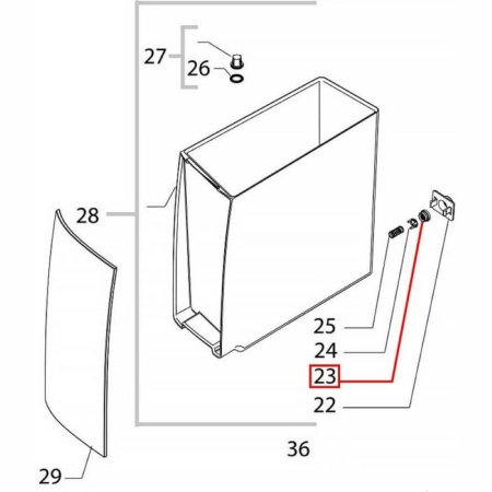 Уплотнитель бункера воды для кофемашины  Philips, Saeco 996530001829