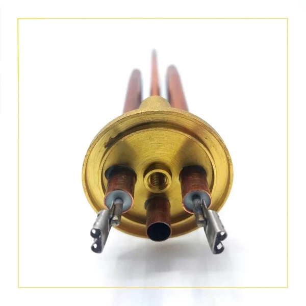 ТЭН бойлера 1500W, фланец MTS, длинные контакты, Г-образный, под анод М6, медь