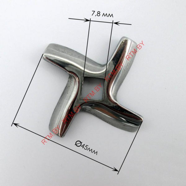 Нож для мясорубки Moulinex (квадрат 7.8 мм, под решетку 54 мм, закруглен)