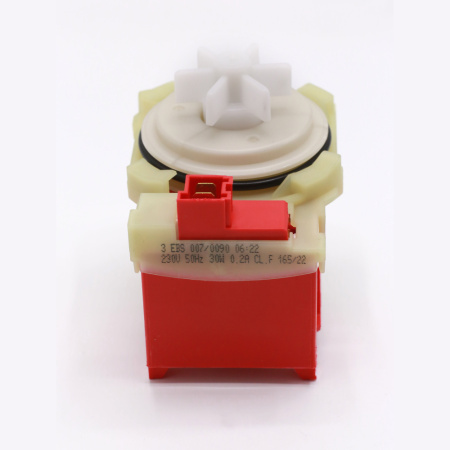 Насос сливной Сopreci для стиральной машины, 4 защелки, клеммы вперед вместе, квадратный, красный, PMP017BO