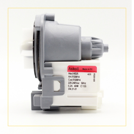 Насос сливной Askoll для стиральной машины, 3 защелки, клеммы вперед вместе, PMP002UN