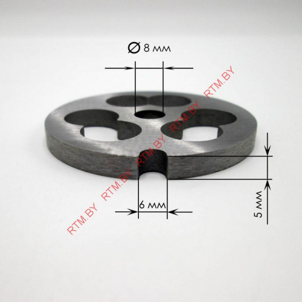 Решетка №4 колбасная для мясорубки BRAUN, BOSCH, VITEK, DAEWOO, KAMBROOK, ZELMER, KENWOOD, NOVIS (колбасная) (Д - 53,5).