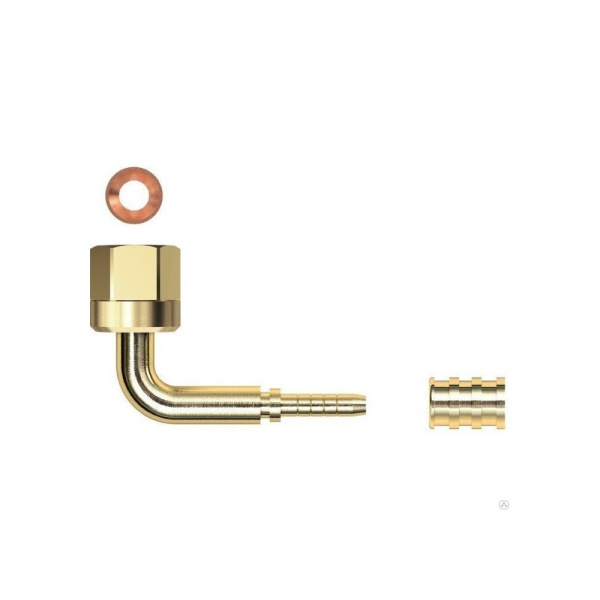 Фитинг угловой к капиллярной трубке DN2 (1/4 SAE, гайка, прокладка), TPC-2003