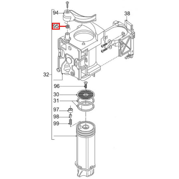 Пружина сброса отработанного кофе для De'Longhi EAM, ESAM, 6132103500