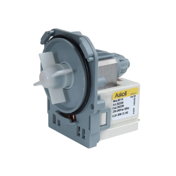 Насос сливной Askoll для стиральной машины, 3 защелки, клеммы назад раздельно, PMP004UN