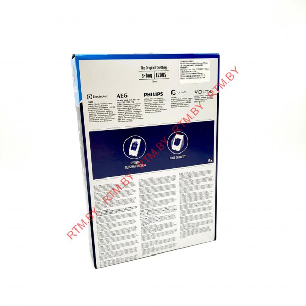 Комплект одноразовых пылесборников (мешков) для пылесоса Electrolux, Philips и др., TYPE S-bag (5 шт.)