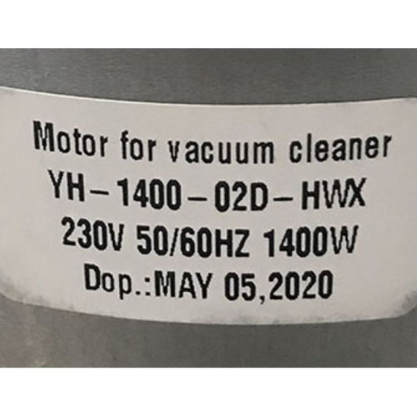 Двигатель для пылесоса 1400Вт, H-106мм, D-135мм, без юбки