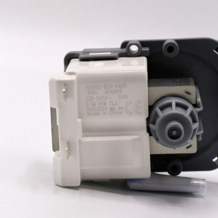 Насос сливной для посудомоечной машины Hanyu 3 защелки, клеммы назад раздельно, плоская крыльчатка, 9010869 Насос сливной для посудомоечной машины Hanyu 3 защелки, клеммы назад раздельно, плоская крыльчатка, 9010869