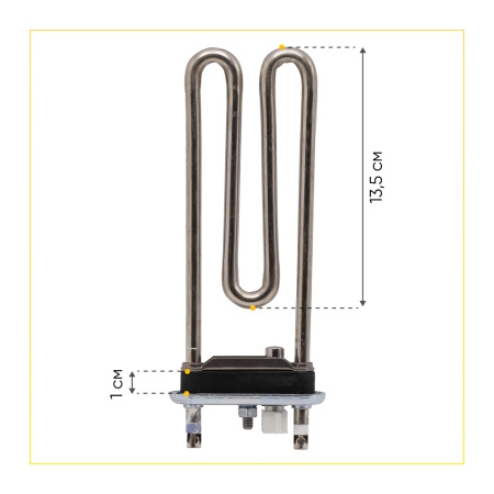 Тэн для стиральной машины Atlant 1750W, L-180 мм, с датчиком, Kawai, 908092001632