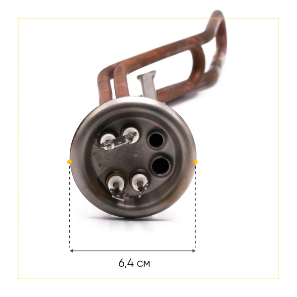 ТЭН для водонагревателя 1300W+700W фланец 63мм Thermex под анод М4 3401336 медь