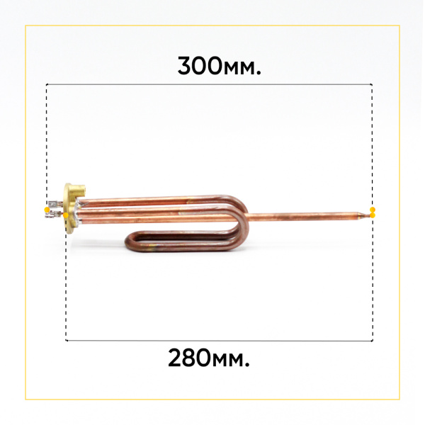 ТЭН для водонагревателя 1500W фланец MTS, Г-образный, короткие контакты, 65111790