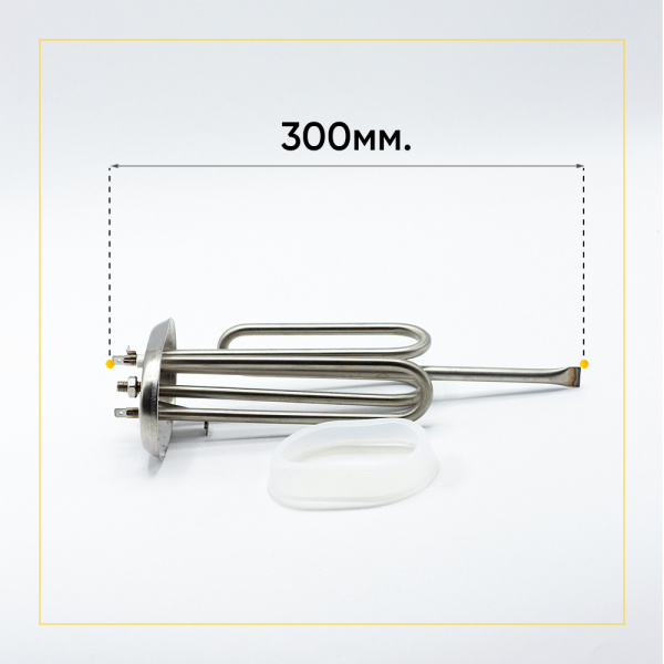 ТЭН для водонагревателя с прокладкой 2500W, RF, фланец 80/110 мм, под анод М5, нерж.