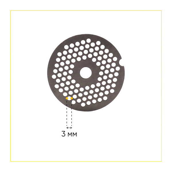 решетка №1 паштетная для мясорубки ручной, Аксион, Бриз, Гамма, Дива, Помощница, Ротор, Ратеп, Умелица, Фея, Хозяюшка(диаметр 54